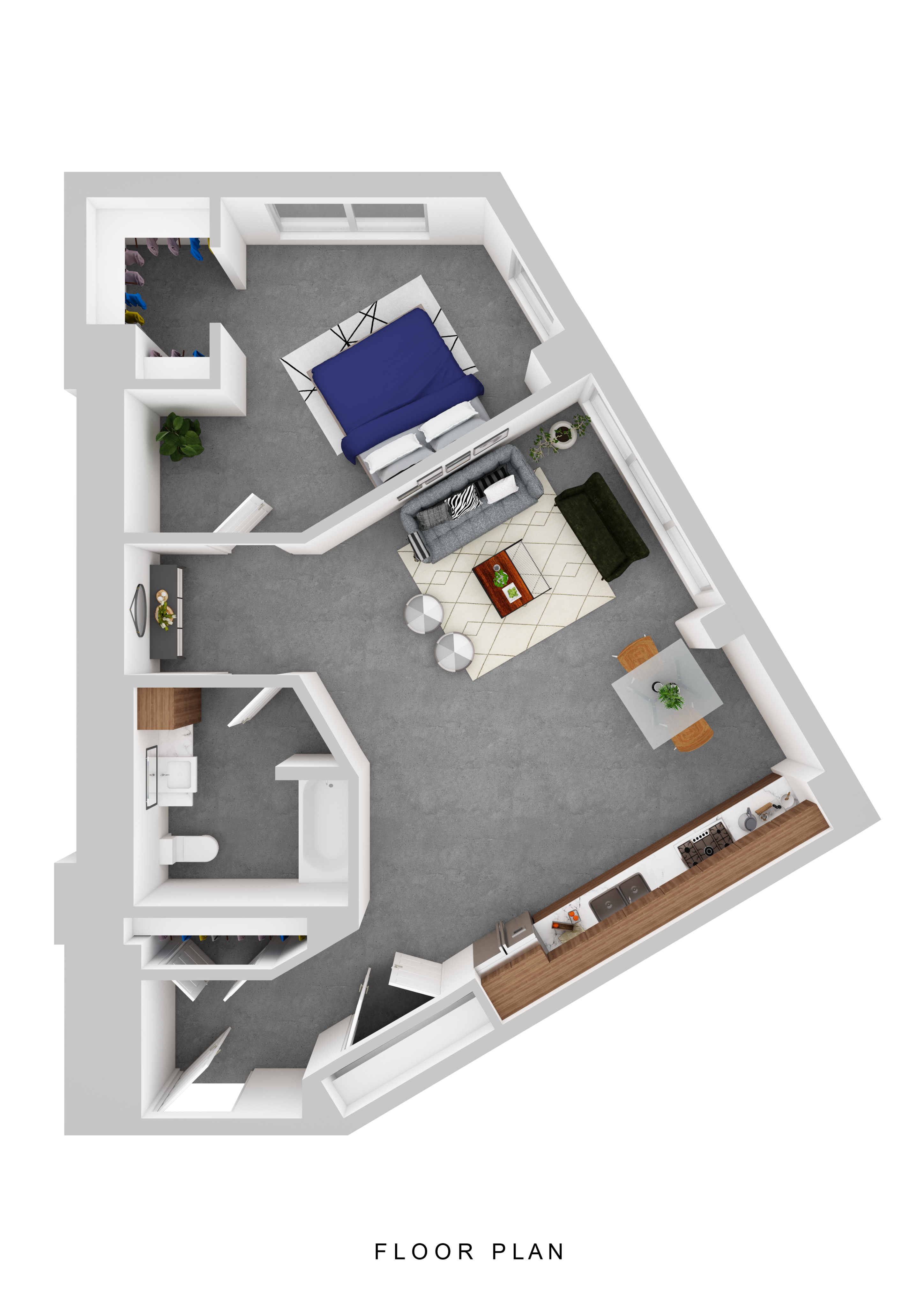 Cloud on Fifth - One-Bedroom Floorplan