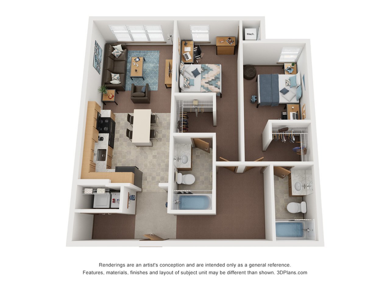 Cloud on Fifth - Two-Bedroom Floorplan