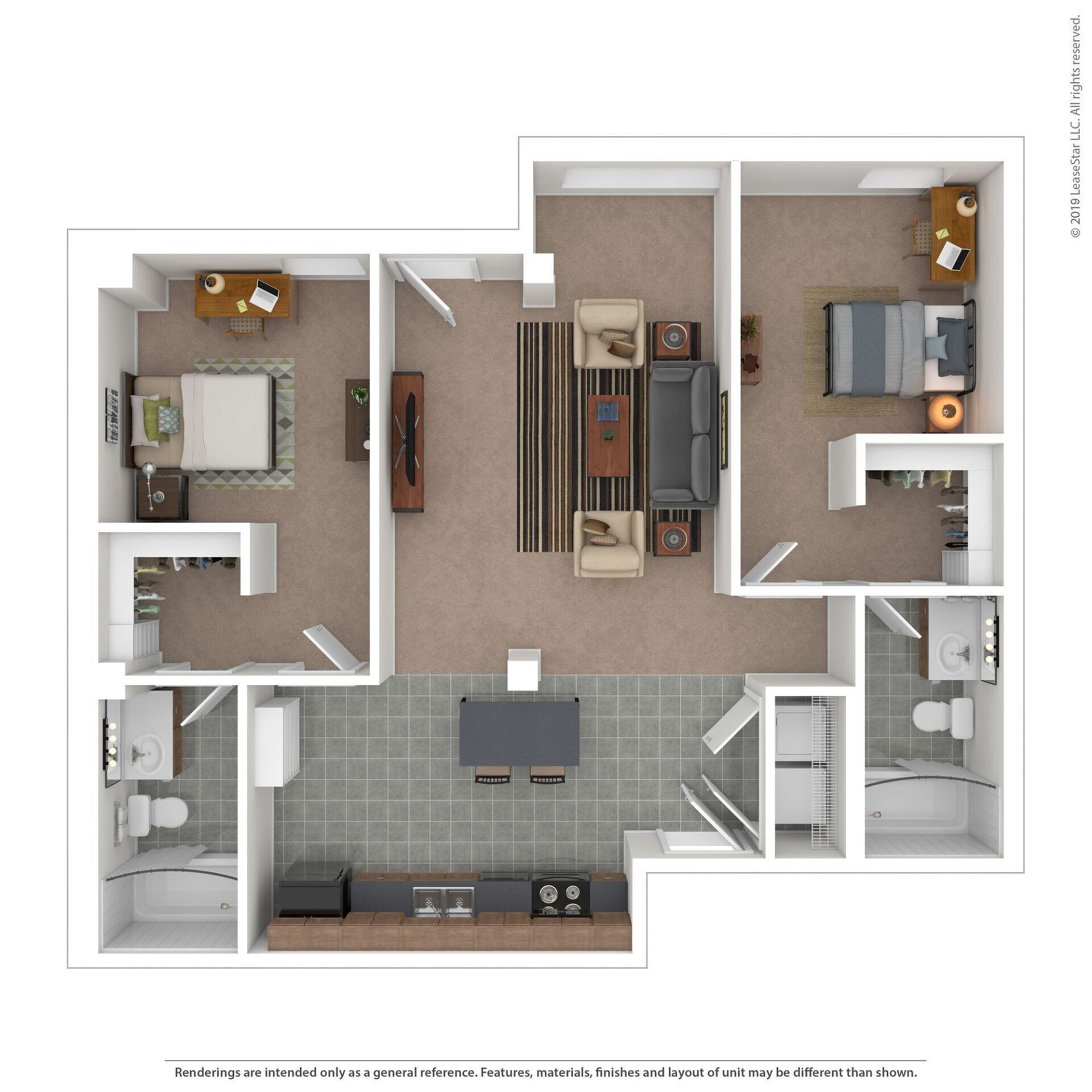 Cloud on Fifth - Two-Bedroom Floorplan
