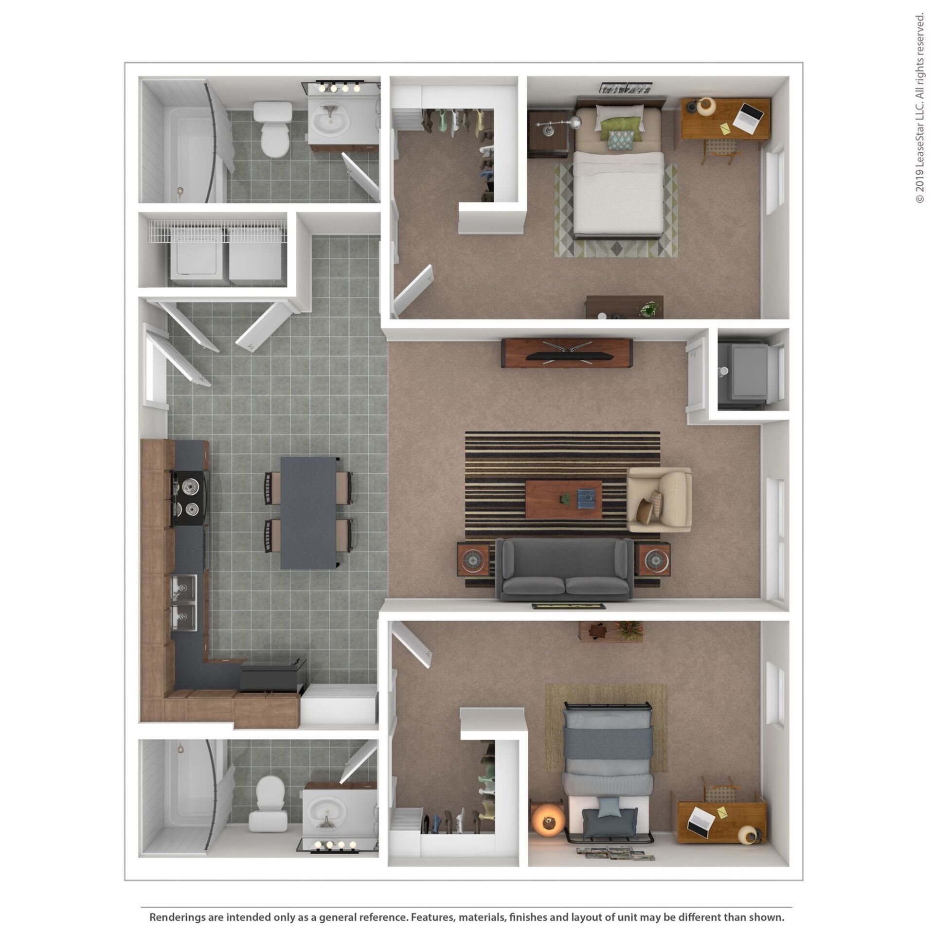 Cloud on Fifth - Two-Bedroom Floorplan