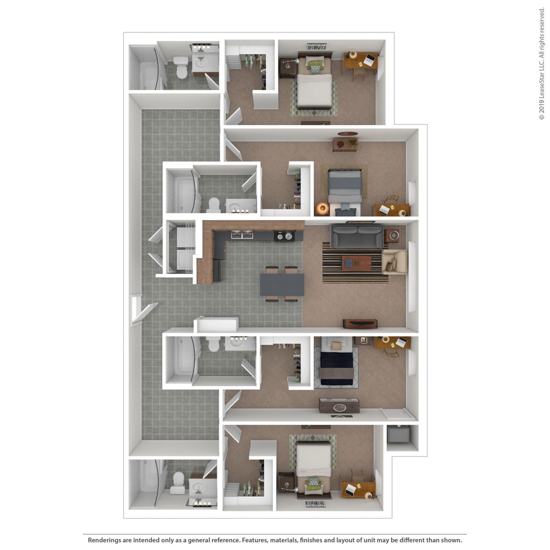 Cloud on Fifth - Three-Bedroom Floorplan