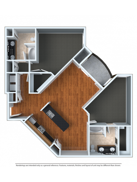 2x2XU | 2 bed 2 bath | from 1280 square feet