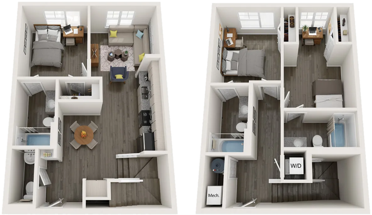 TH-C2 | 3 bed 4 bath | from 1260 square feet