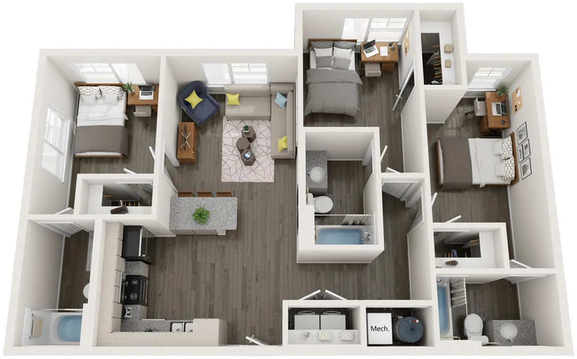 C1 | 3 bed 3 bath | from 1106 square feet
