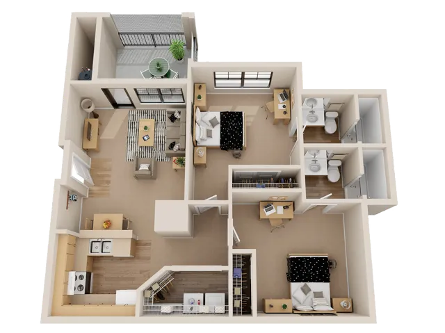 2 Bedroom 2 Bathroom B