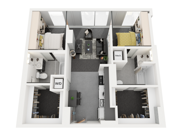 2x2 2A Floor Plan Image