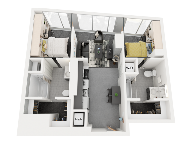 2x2 2C Floor Plan Image