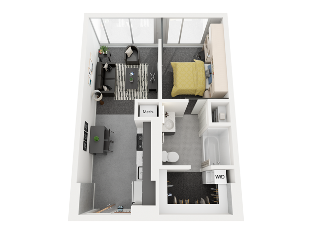 1x1 1A Floor Plan Image
