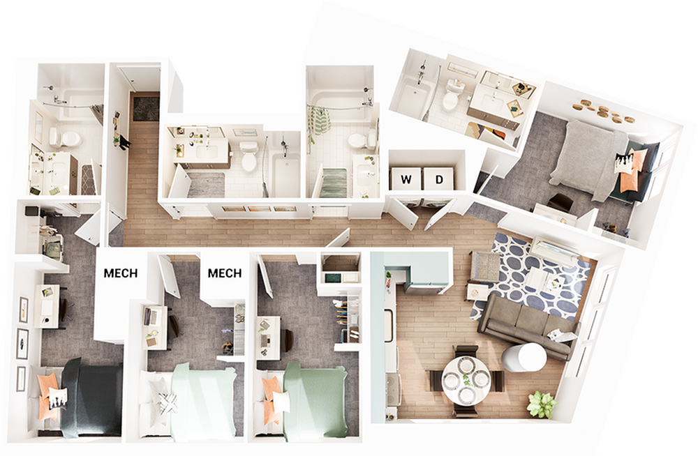 D1 4 Bed Apartment Union on Knox