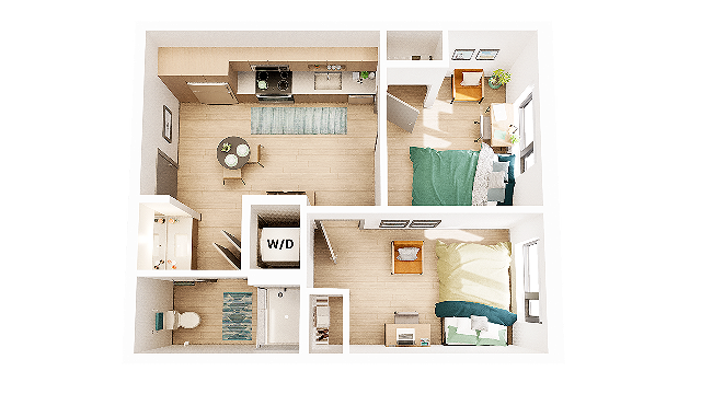 2 Bedroom 1 Bathroom B1