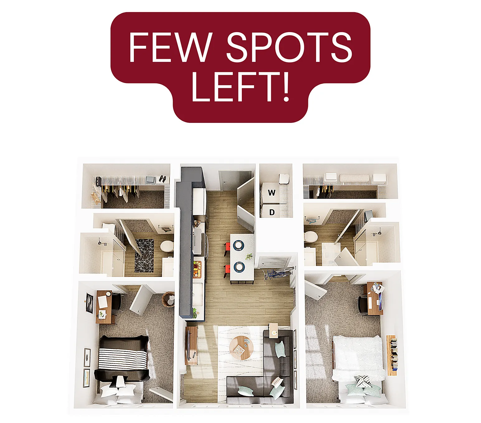 2 Bedroom 2 Bathroom B1