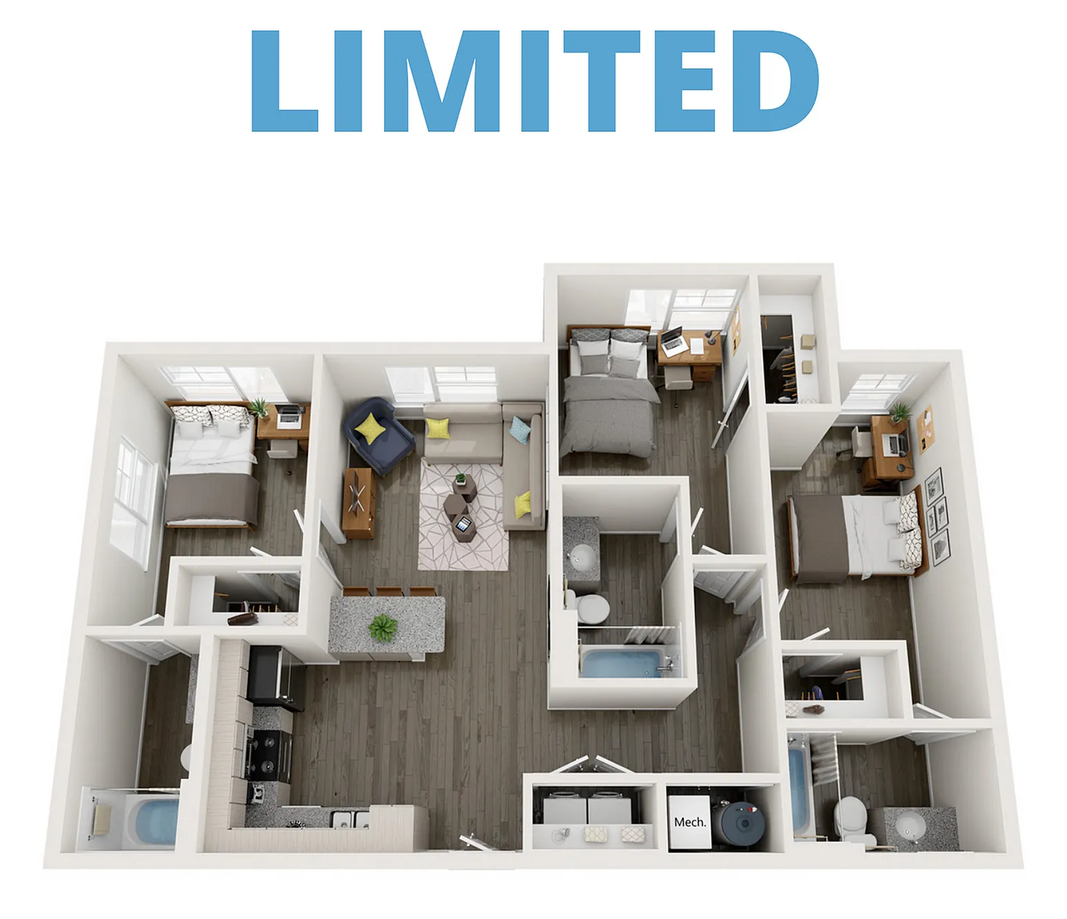 C1.1 | 3 bed 3 bath | from 1121 square feet