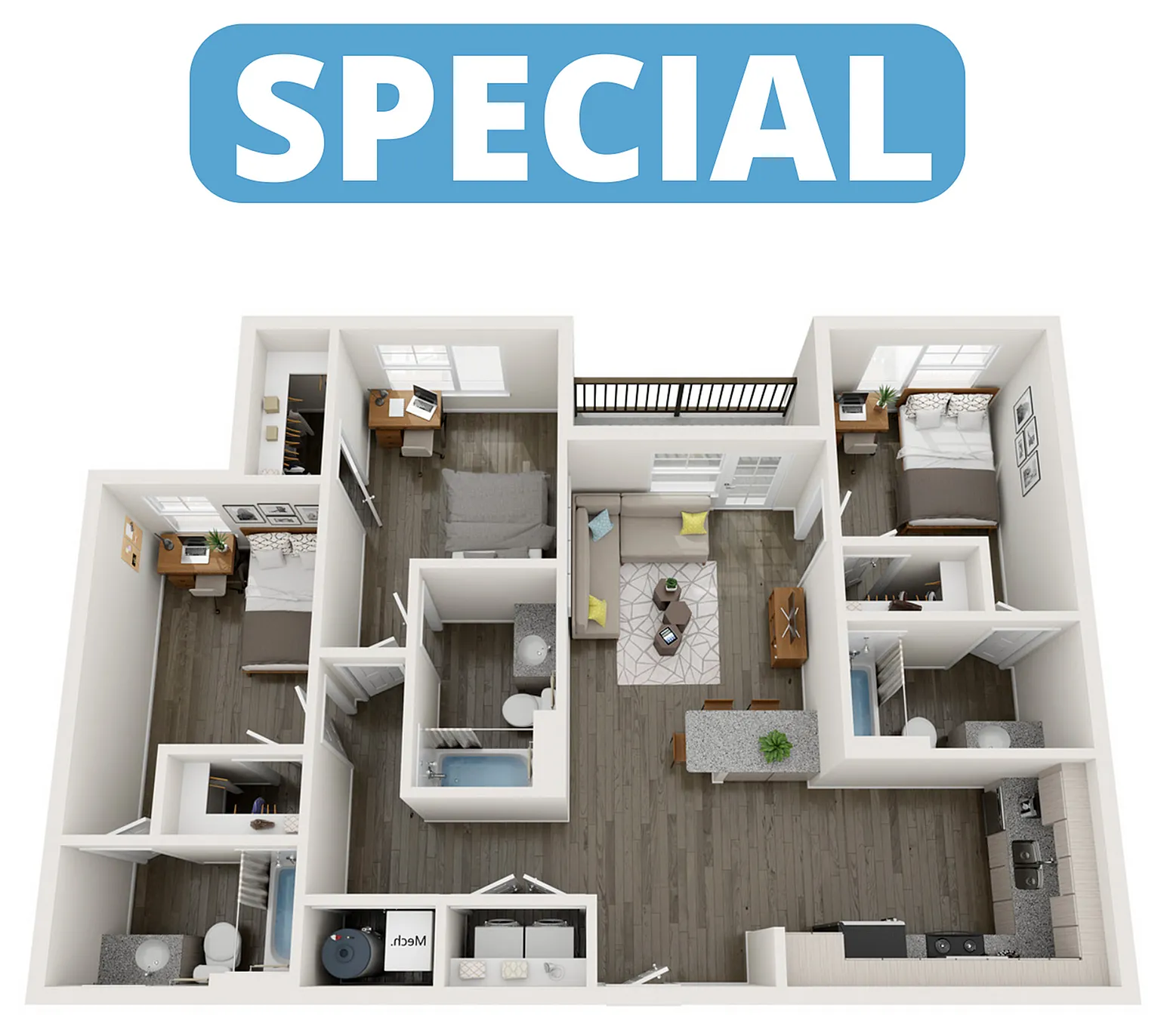 C4 | 3 bed 3 bath | from 1142 square feet