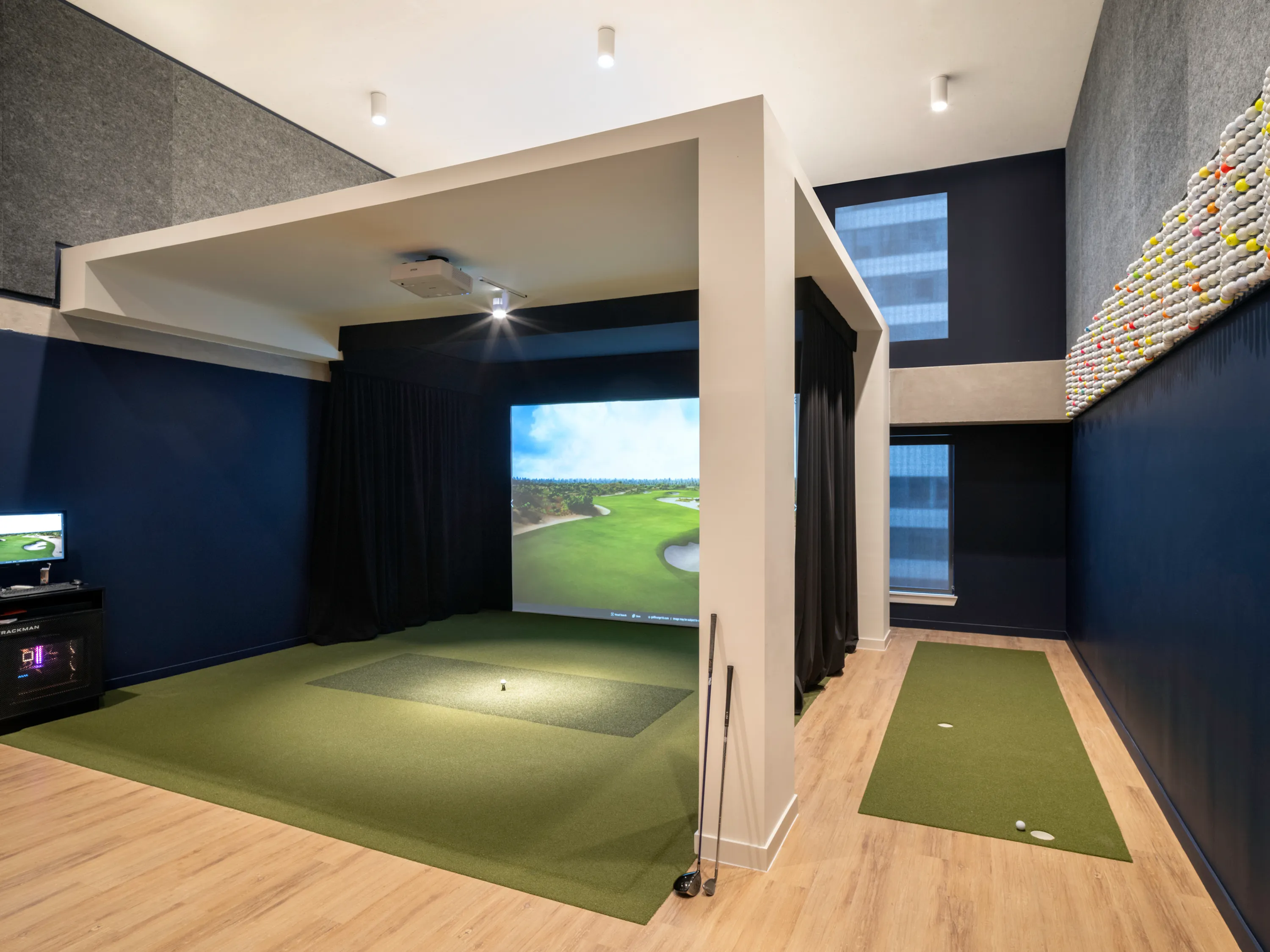 Virtual golf simulator for residents to work on their golf swing
