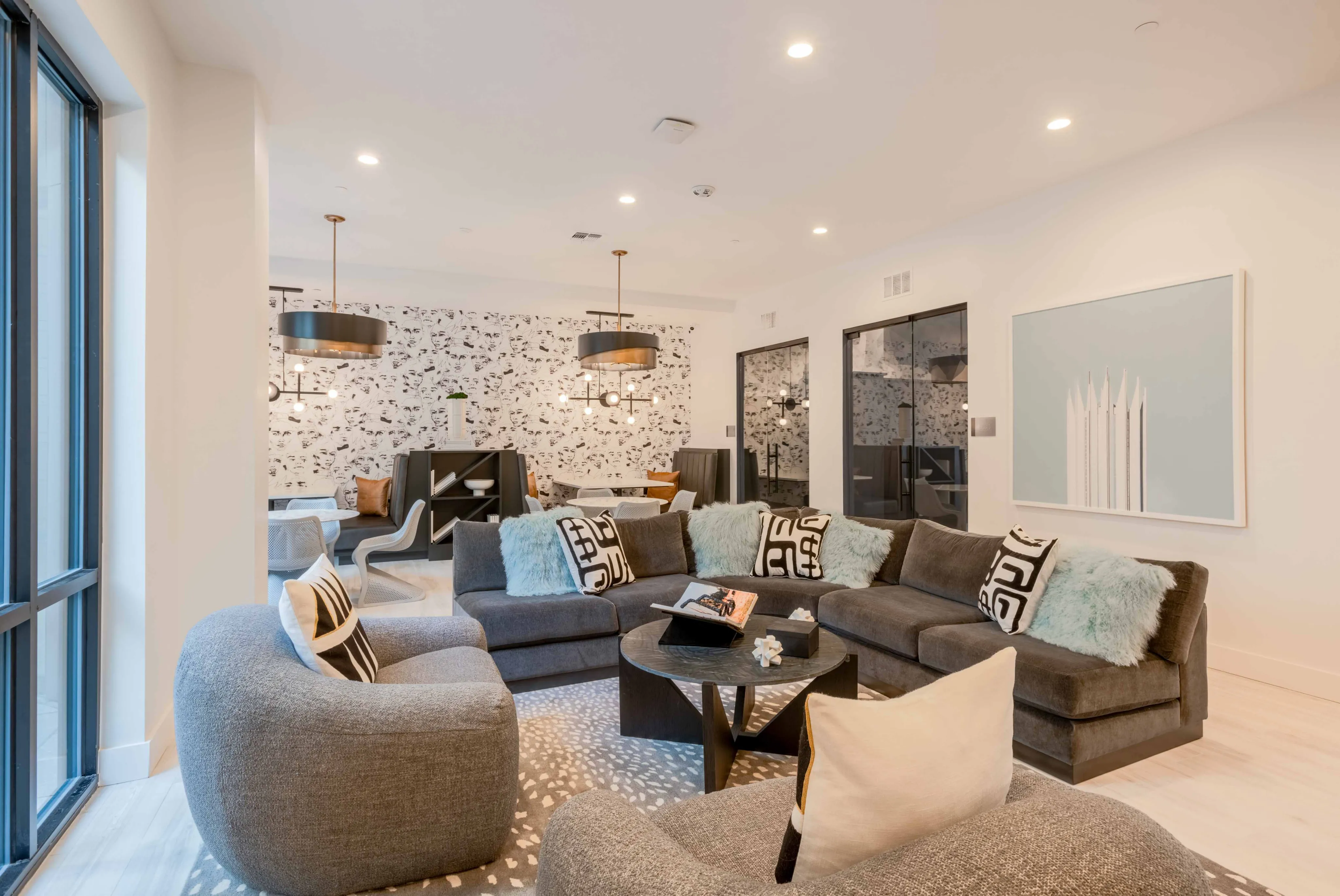 Study lounge with comfortable seating for group or private study sessions