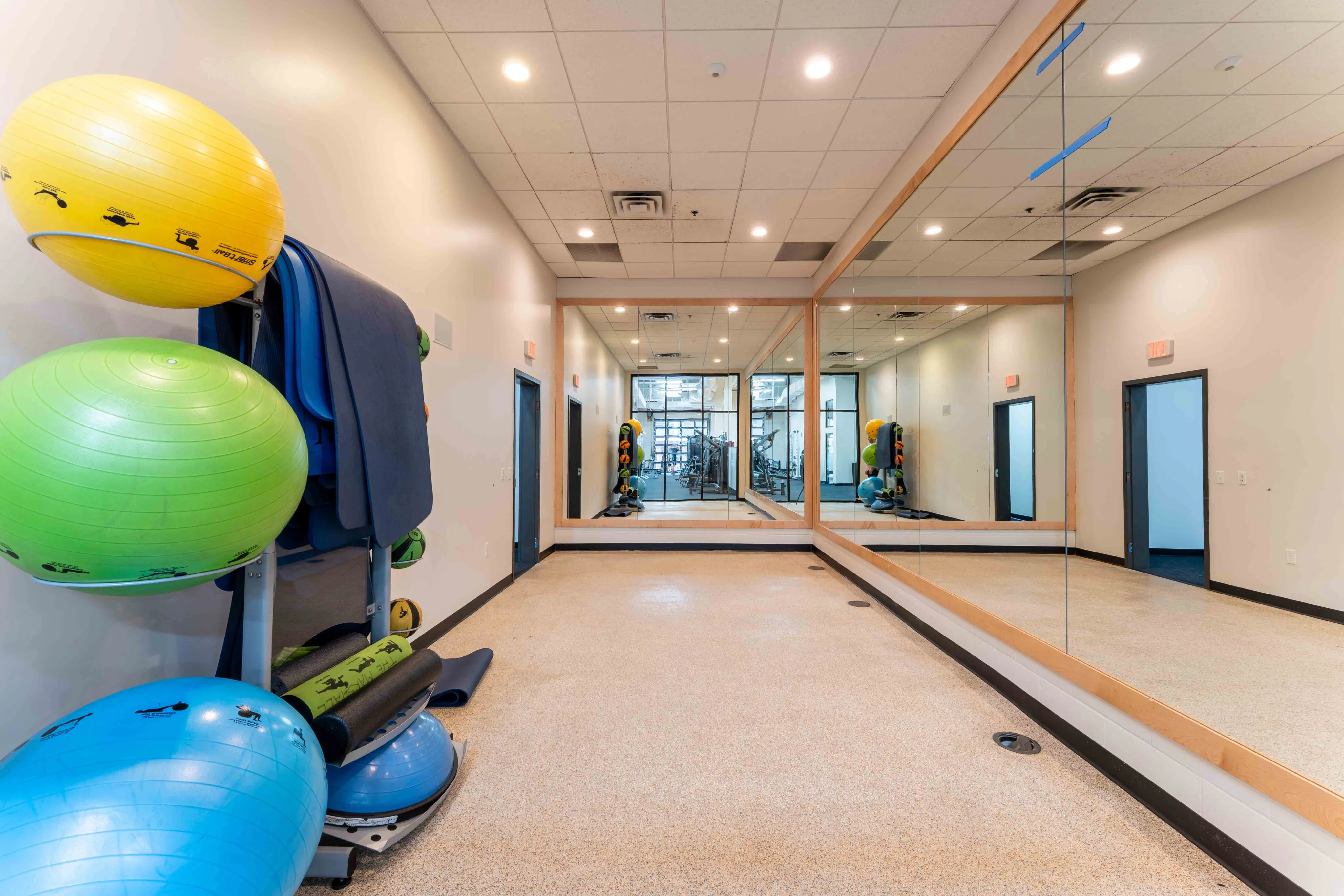 Yoga and stretching room