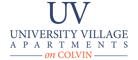 University Village Apartments on Colvin Property Logo