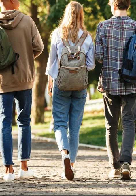Students walking to class