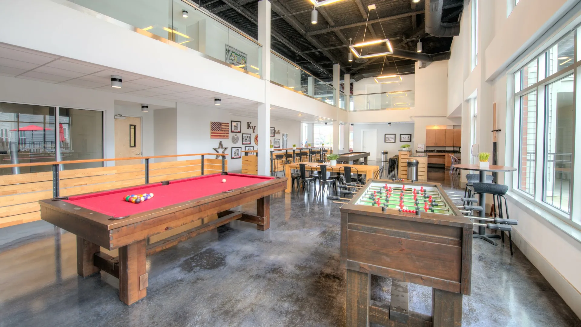 Game room with Pool table and foosball