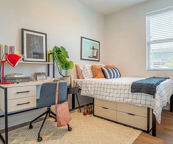 Model apartment bedroom