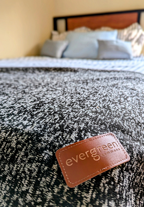 blanket with evergreen tagline