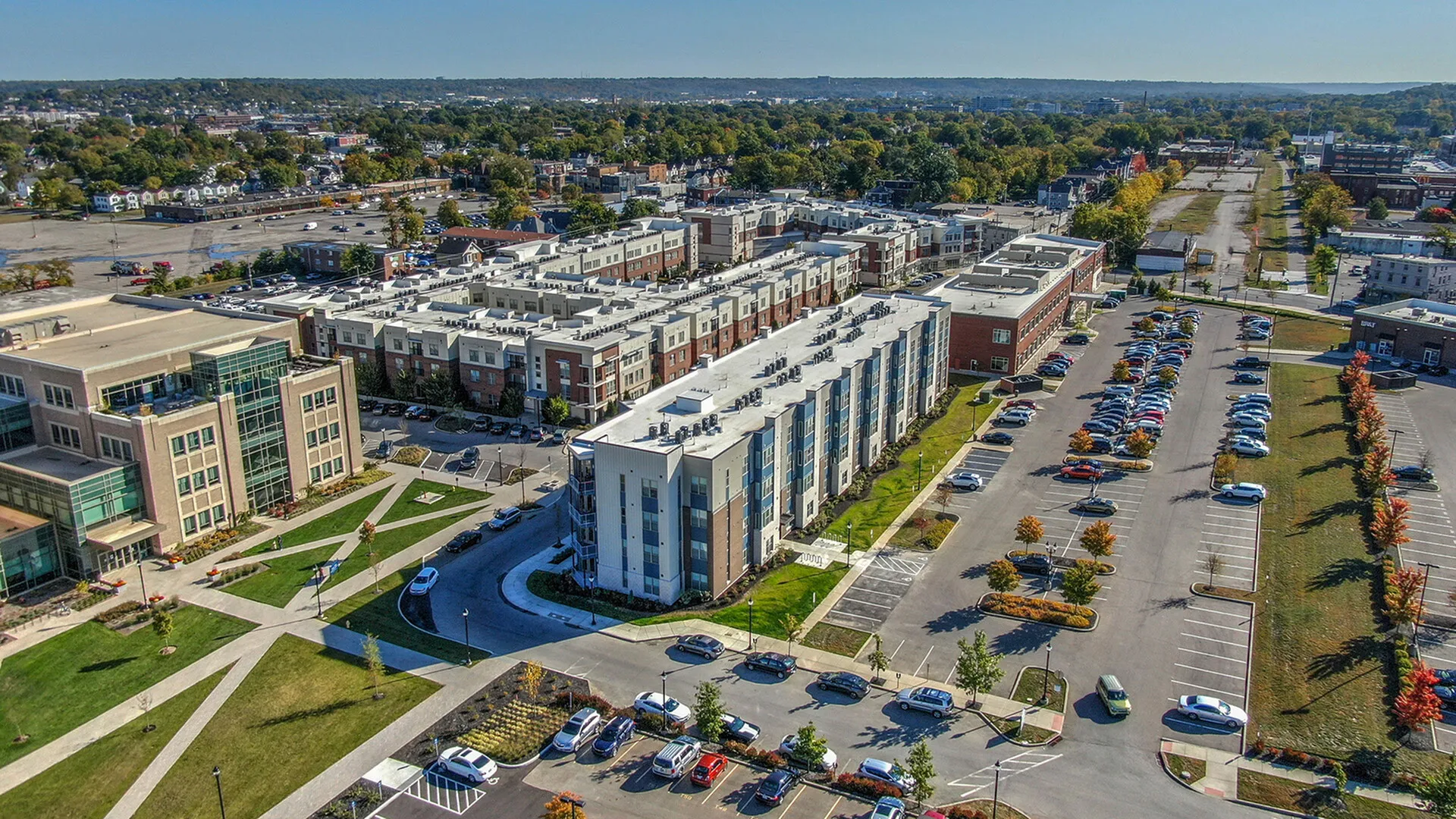 university station aerial view