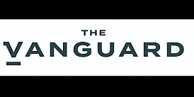 Sleek and modern logo design with bold typography for The Vanguard.