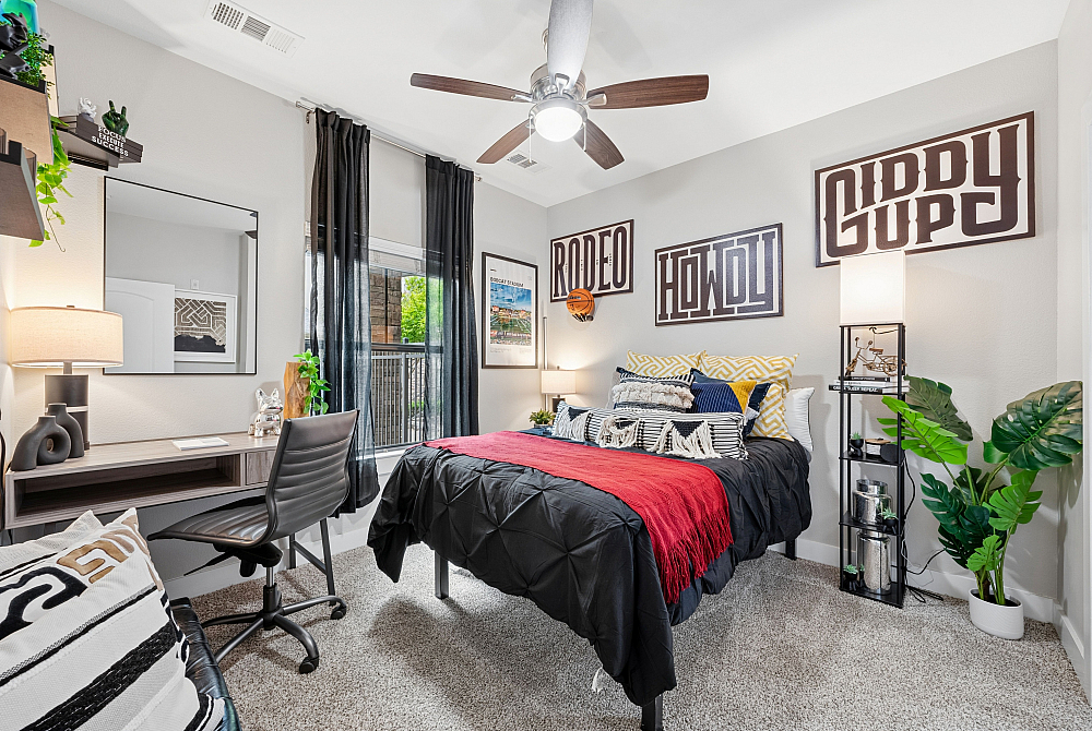model bedroom with decor