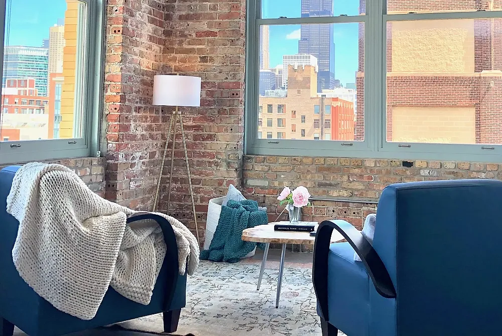 living room with decor