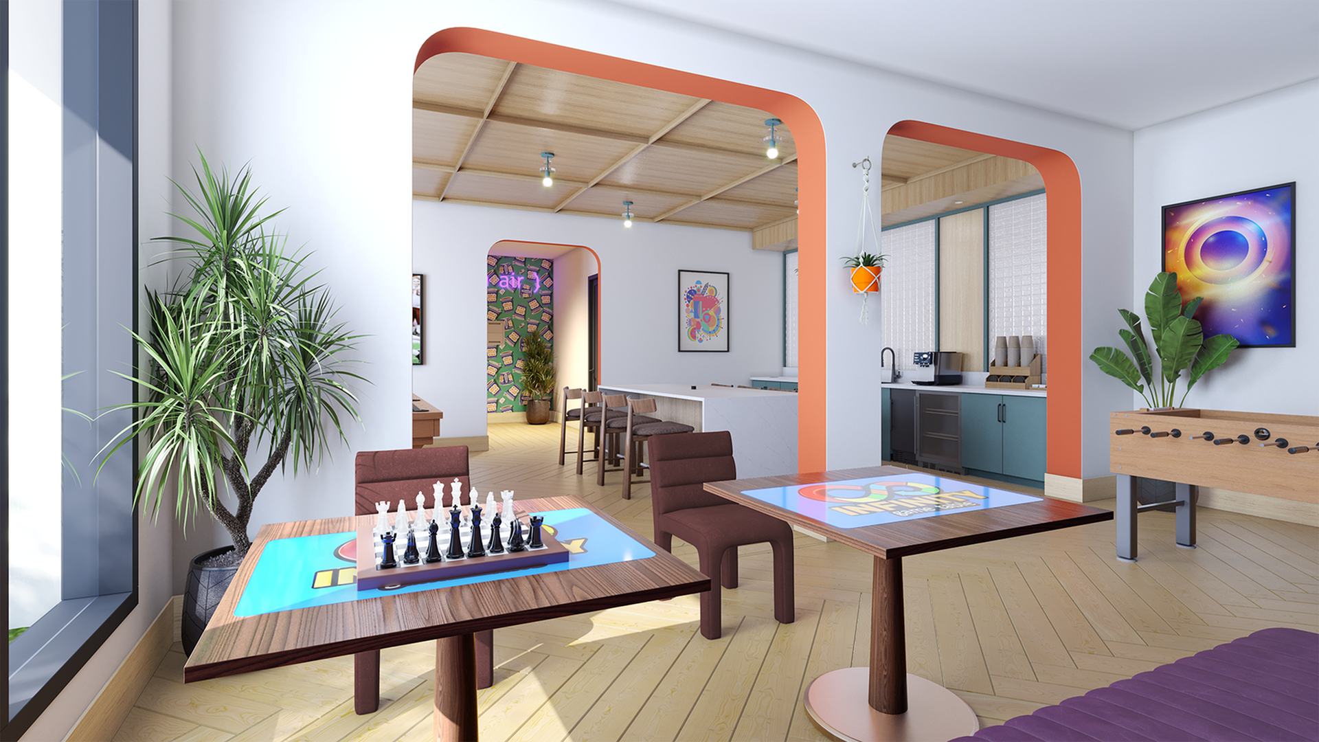 game room with decor