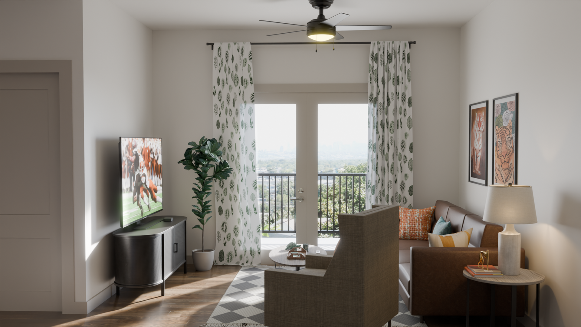 living room with decor