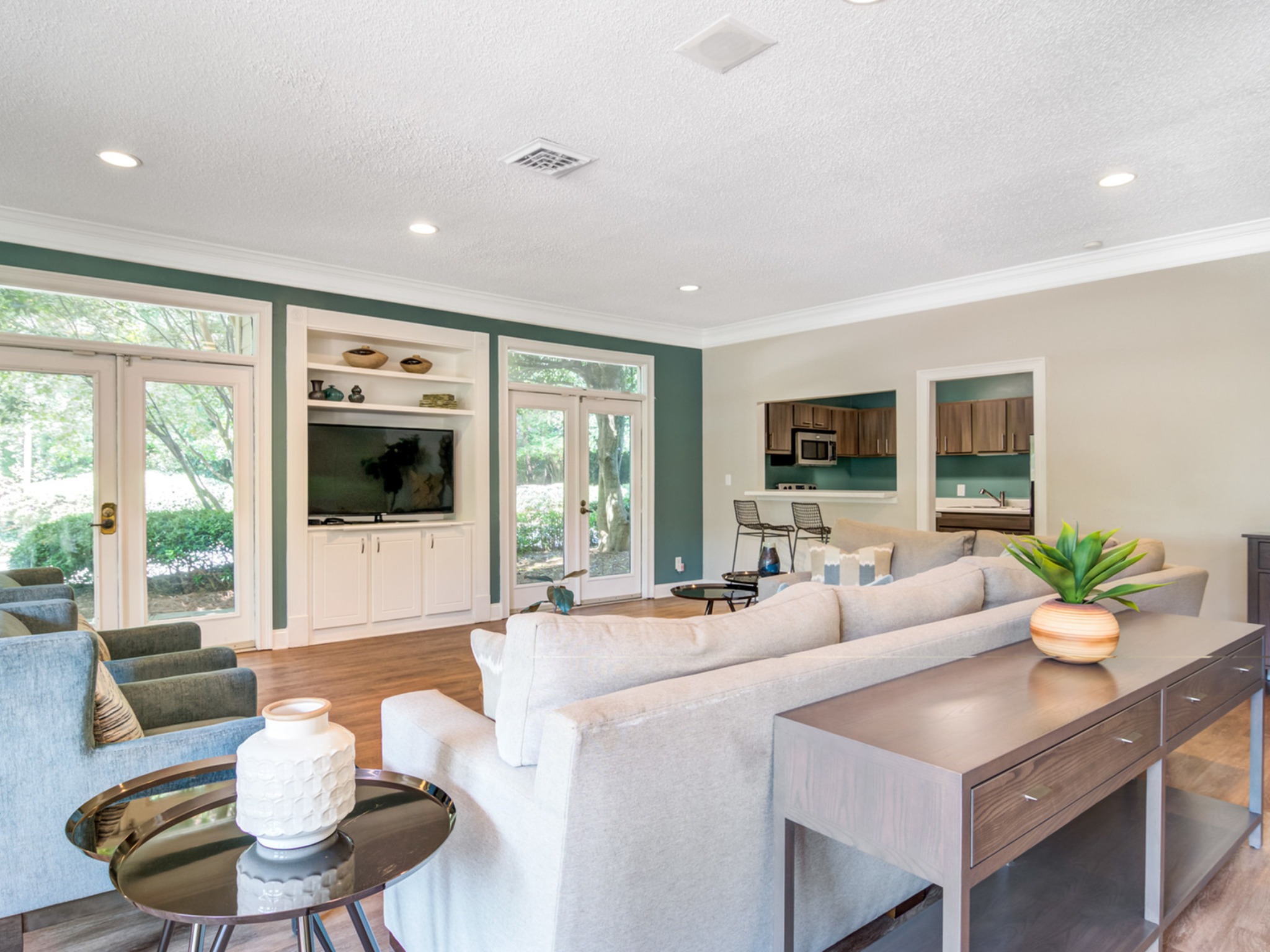 Clubroom looking toward community kitchen