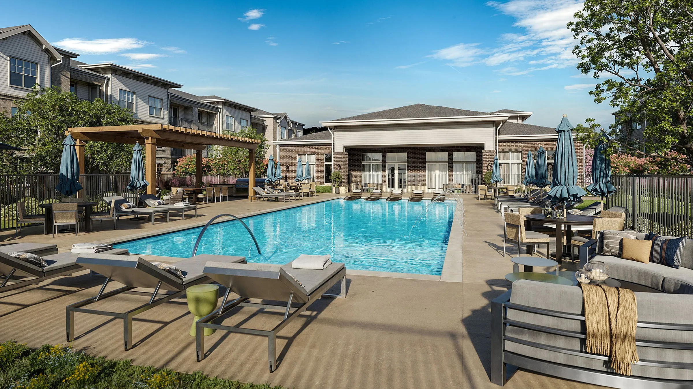 Marlowe Wellington pool area rendering
