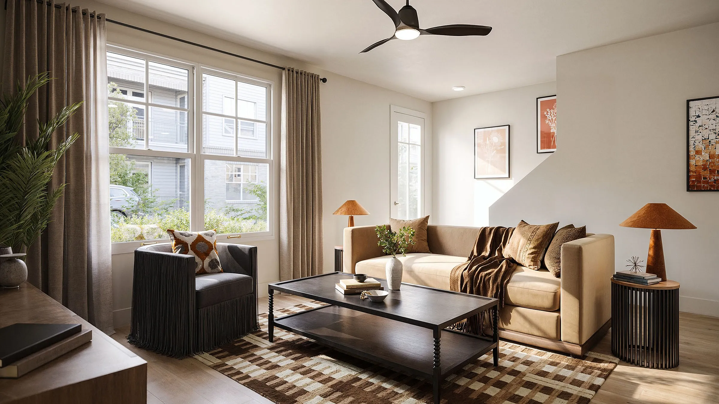 Marlowe Wellington townhome living room rendering