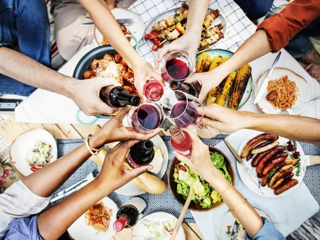 Friends at restaurant