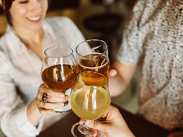 people toasting drinks