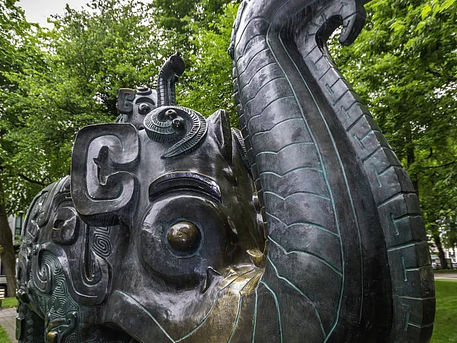 Elephant Statue in NW park in Downtown Portland