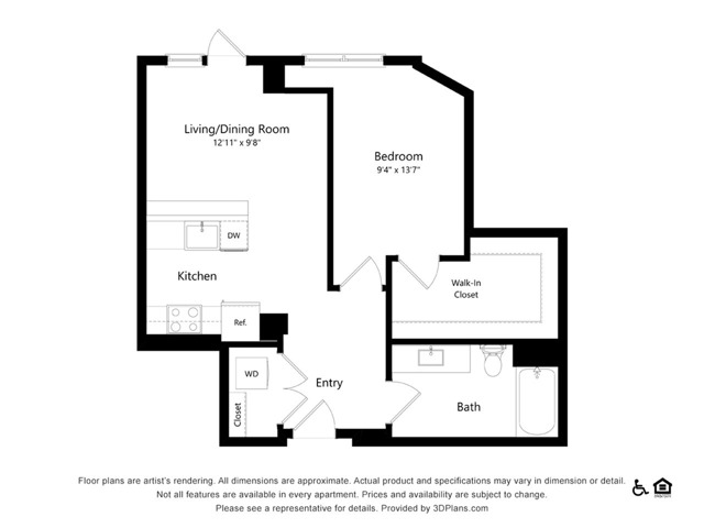 A13 | 1x1 | 696 sq ft