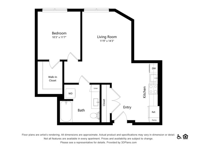 A4.3 | 1x1 | 698 sq ft