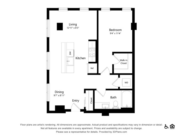 A7.1 | 1x1 | 696 sq ft
