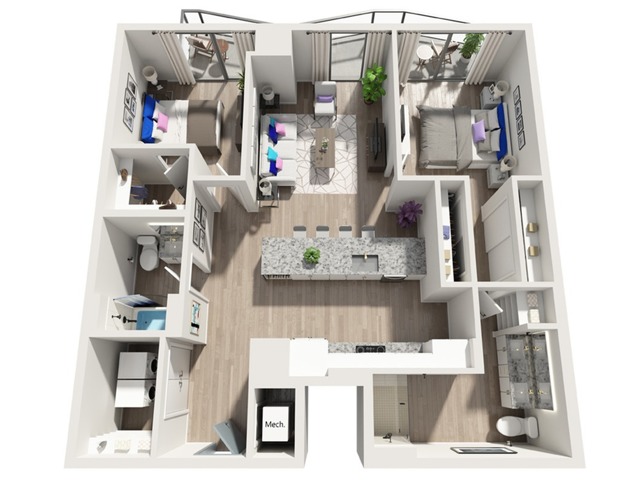 B6PH  | 2x2 | 1240 sq ft