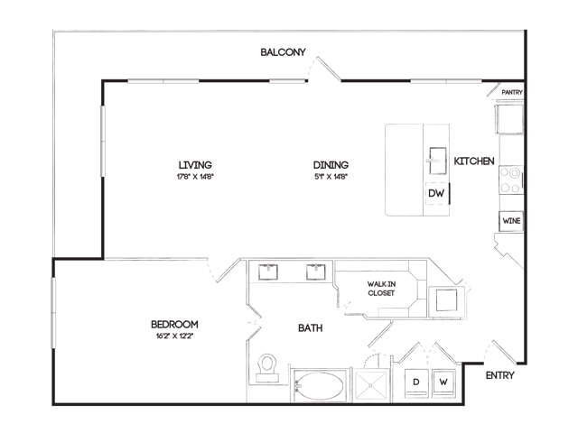 A10B 1 Bedroom Floor Plan