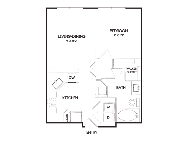 A3A 1 Bedroom Floor Plan
