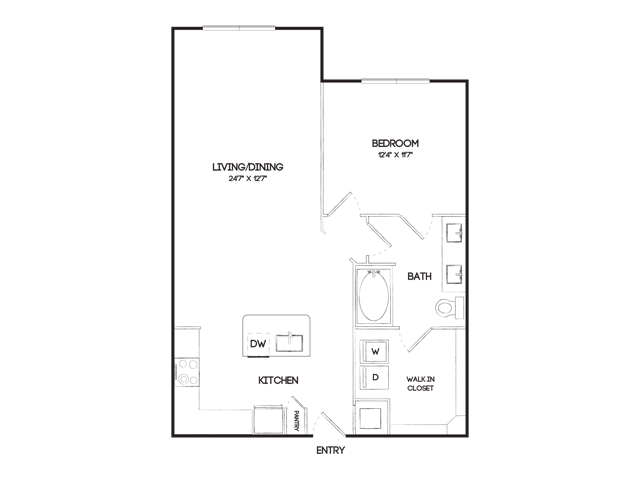 A5B 1 Bedroom Floor Plan