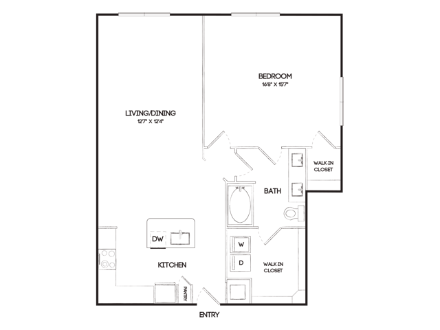 A5C 1 Bedroom Floor Plan