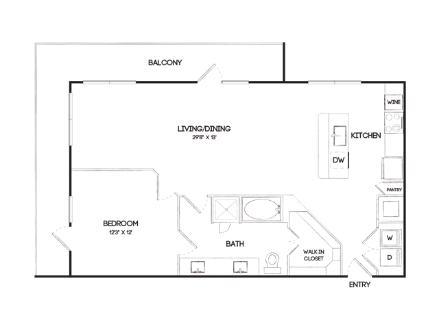 A9B 1 Bedroom Floor Plan