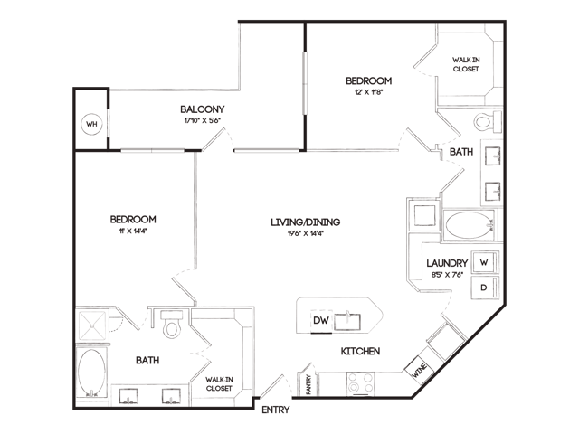 B3 2 Bedroom Floor Plan