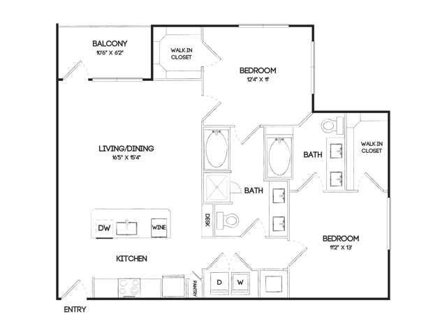 B4 2 Bedroom Floor Plan