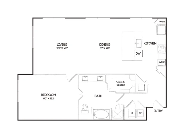 A10A 1 Bedroom Floor Plan