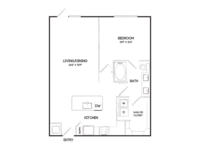 A6G 1 Bedroom Floor Plan
